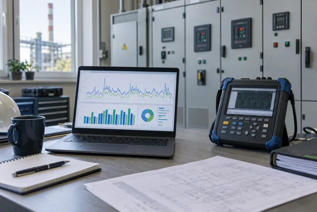 Analiza zużycia energii i jakości zasilania — wykresy i analizator